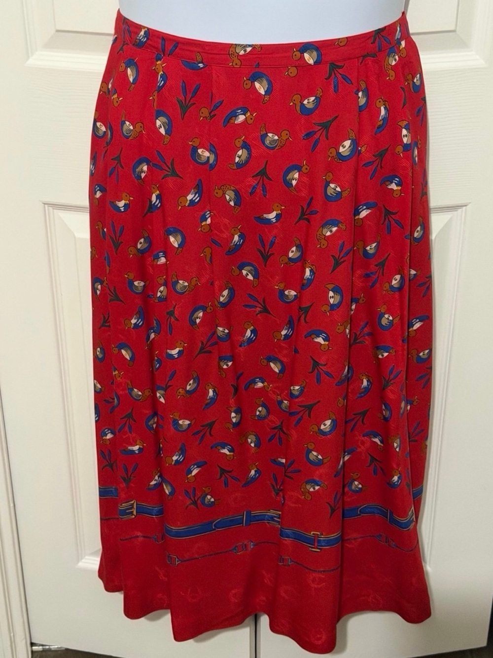 Vintage duck Red Printed A-Line Women's Skirt 22w